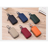 Leather Car Key Case Men's Cowhide Zipper Key Leather Case
