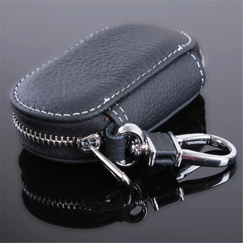 Leather Key Wallets Men Women Keychain Zipper Case Bag