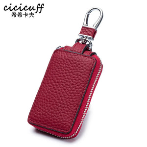 Leather Car Smart Key Wallet Key Holder Housekeeper Keys Organizer