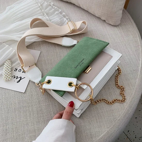 Women's Leather Crossbody Bag Chain Shoulder Purse Handbag