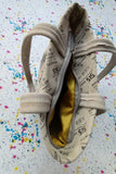 Beige Suede Cowhide DIY Handbag Shopping Bag