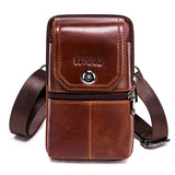 Leather Cowhide Men Waist Pack Mini Shoulder Crossbody Fanny Pack