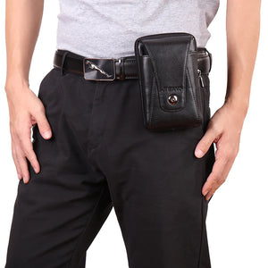 Leather Cowhide Men Waist Pack Mini Shoulder Crossbody Fanny Pack
