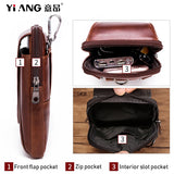 Leather Cowhide Men Waist Pack Mini Shoulder Crossbody Fanny Pack