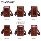 Leather Cowhide Men Waist Pack Mini Shoulder Crossbody Fanny Pack