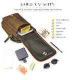 Vintage Leather Waist Belt Travel Pouch Hip Bag Phone Bag