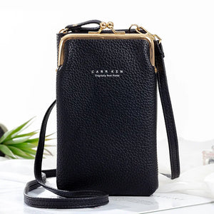 Matte Leather Crossbody Bag Small Mini Shoulder Messenger Clutch