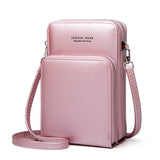 Women's Small Leather Crossbody Bag Zipper Clutch Purse