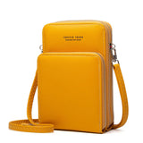 Women's Small Leather Crossbody Bag Zipper Clutch Purse