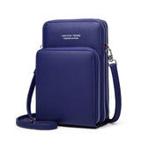 Women's Small Leather Crossbody Bag Zipper Clutch Purse