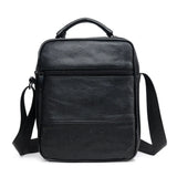 Leather Crossbody Bag Cowhide Shoulder Bag Men'S Travel Satchel Large Capacity