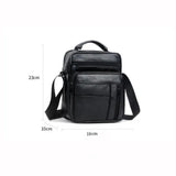 Leather Crossbody Bag Cowhide Shoulder Bag Men'S Travel Satchel Large Capacity