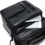 Leather Crossbody Bag Cowhide Shoulder Bag Men'S Travel Satchel Large Capacity