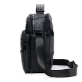 Leather Crossbody Bag Cowhide Shoulder Bag Men'S Travel Satchel Large Capacity