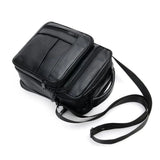 Leather Crossbody Bag Cowhide Shoulder Bag Men'S Travel Satchel Large Capacity