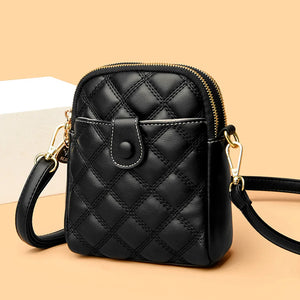 Quilted Rhombus Crossbody Bag Small Portable Solid Handbag