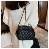 Rhombic Embroidery Crossbody Bag Women Chain Shoulder Handbag