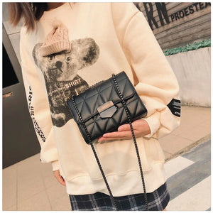Quilted Leather Crossbody Rhombus Chain Bag Women Handbag