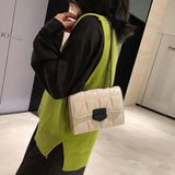 Quilted Leather Crossbody Rhombus Chain Bag Women Handbag