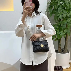 Leather Diamond Women Mini Crossbody Bag Single Chain Shoulder Purse