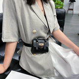 Crocodile Pattern Mini Waist Bag Wallet Brown Crossbody Bags