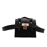 Crocodile Pattern Mini Waist Bag Wallet Brown Crossbody Bags