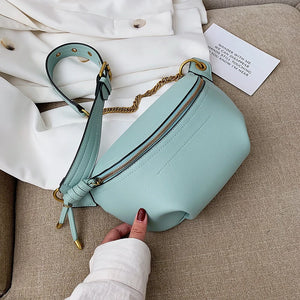 Soft Leather Fanny Pack Shoulder Bag for Women