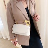 Small Leather Shoulder Bag with Chain Crossbody for Women