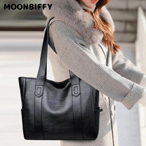 Large Capacity Leather Handbag for Women Casual Shoulder Bag