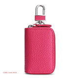 Leather Double Pocket Zipper Wallet Keychain Bag Multicolor