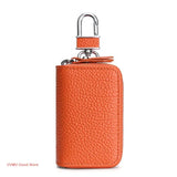 Leather Double Pocket Zipper Wallet Keychain Bag Multicolor