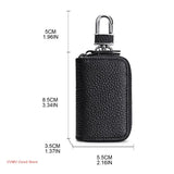 Leather Double Pocket Zipper Wallet Keychain Bag Multicolor