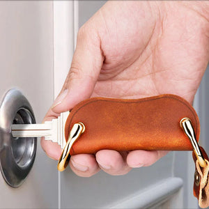 Men's Leather Key Bag Multifunctional Cowhide Key Storage Pendant
