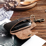Leather Key Holder Car Key Wallet Key Organizer Smart Keychain Chain Purse