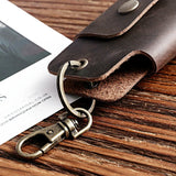 Leather Key Holder Car Key Wallet Key Organizer Smart Keychain Chain Purse