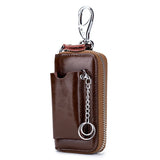 Men's Leather Key Wallet Car Key Holder Zipper