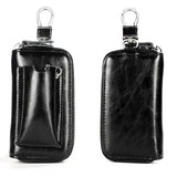 Leather Key Wallets Men Car Key Holders Cowhide Zipper Home Key Case