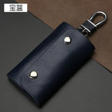 Leather Key Wallets Women Men Key Holder Rivets keychain pouch