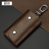 Leather Key Wallets Women Men Key Holder Rivets keychain pouch
