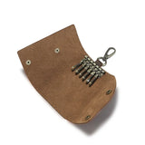 Leather Keychain Case Cowhide Car Keys Holder Clip Housekeepers Key Organizer