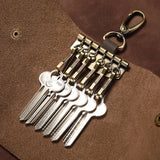 Leather Keychain Case Cowhide Car Keys Holder Clip Housekeepers Key Organizer