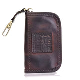 Leather Keychain Men Mini Key Holder Organizer Pouch Split Car Key Wallet