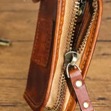 Leather Keychain Men Mini Key Holder Organizer Pouch Split Car Key Wallet