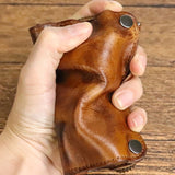 Men's Leather Keychain Holder Organizer Split Car Key Wallet