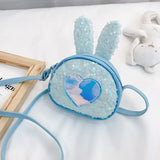 Sequined Rabbit Shoulder Bag Heart Pattern