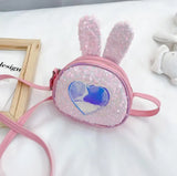 Sequined Rabbit Shoulder Bag Heart Pattern