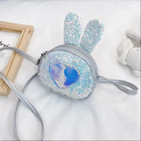 Sequined Rabbit Shoulder Bag Heart Pattern
