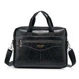 Men's Leather Laptop Bag Crossbody Briefcase Office Handbag