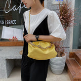 Leather Handbag Cloud Bag Solid Leather Party Clutch Bags