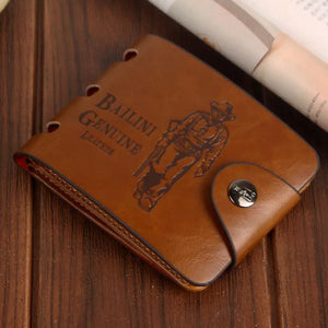 Compact Faux Leather Bifold Wallet for Men